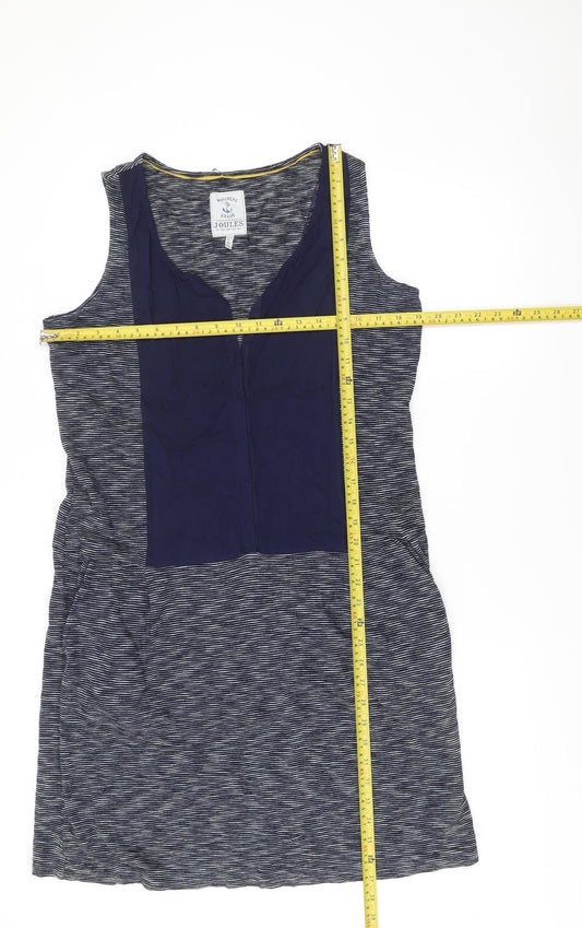 Joules Womens Blue Striped Shift Dress Size 14 Sleeveless Nautical