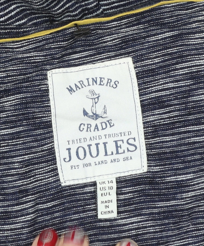 Joules Womens Blue Striped Shift Dress Size 14 Sleeveless Nautical