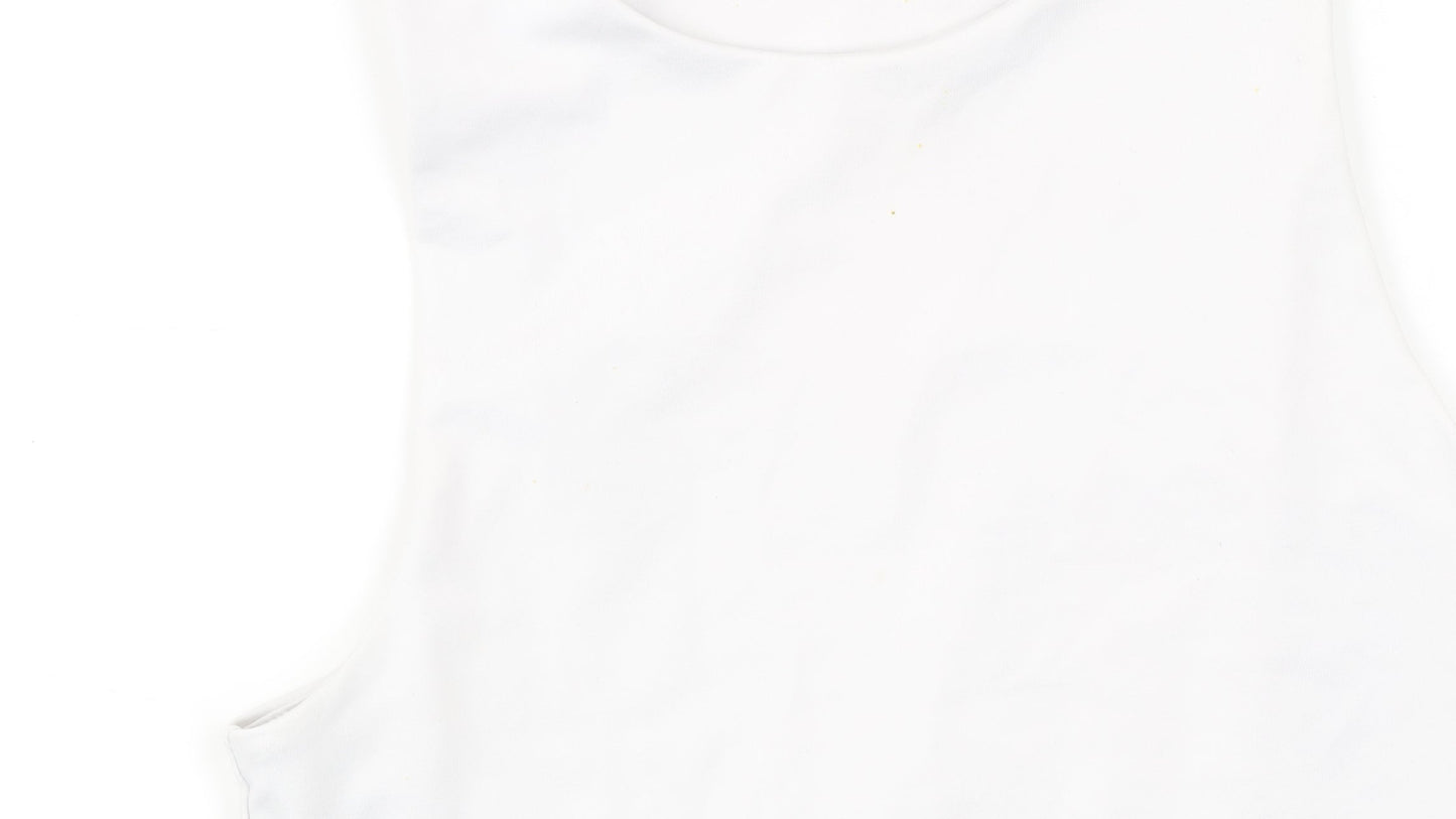 Quiz Women’s White Size 8 Camisole Tank Top Slim Fit Sleeveless