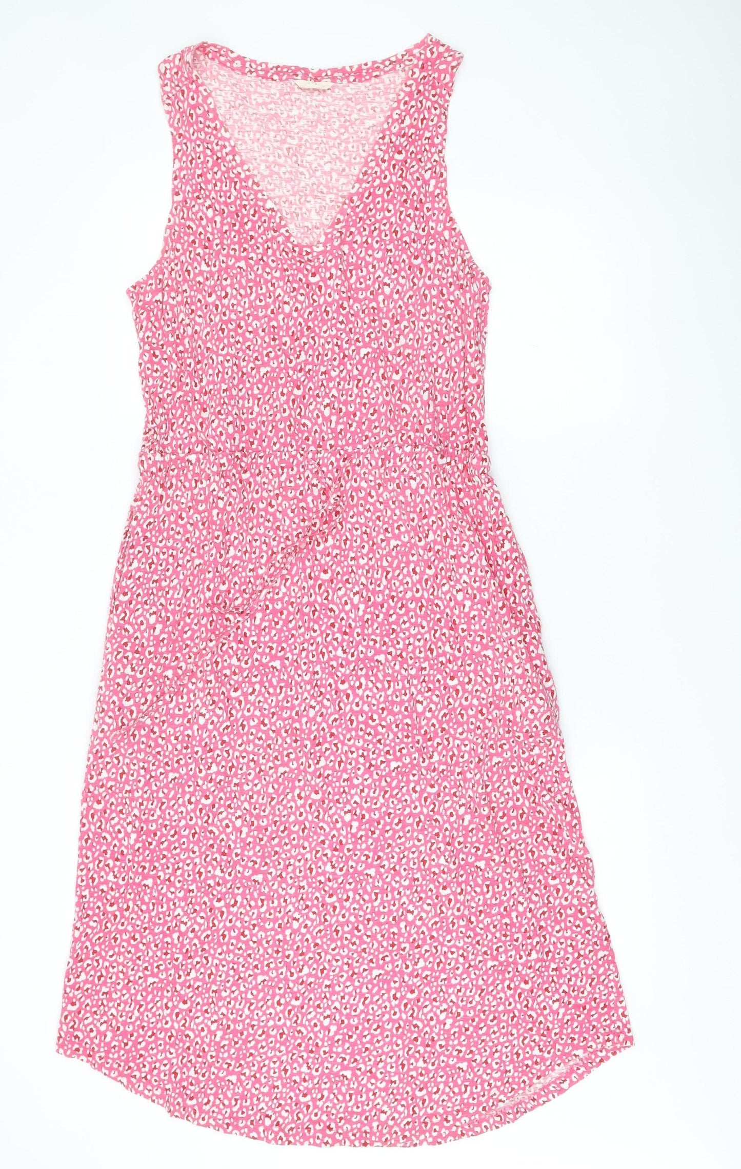 Hush Womens Pink Animal Print Cotton Shift Dress Size 14