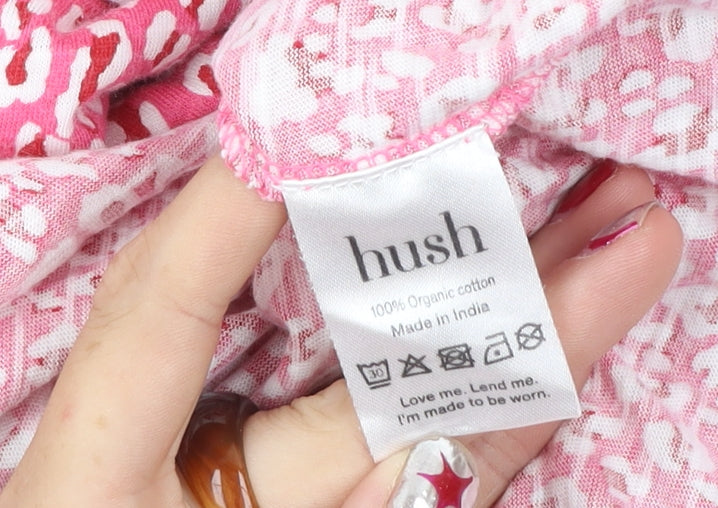 Hush Womens Pink Animal Print Cotton Shift Dress Size 14