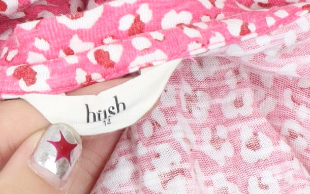 Hush Womens Pink Animal Print Cotton Shift Dress Size 14