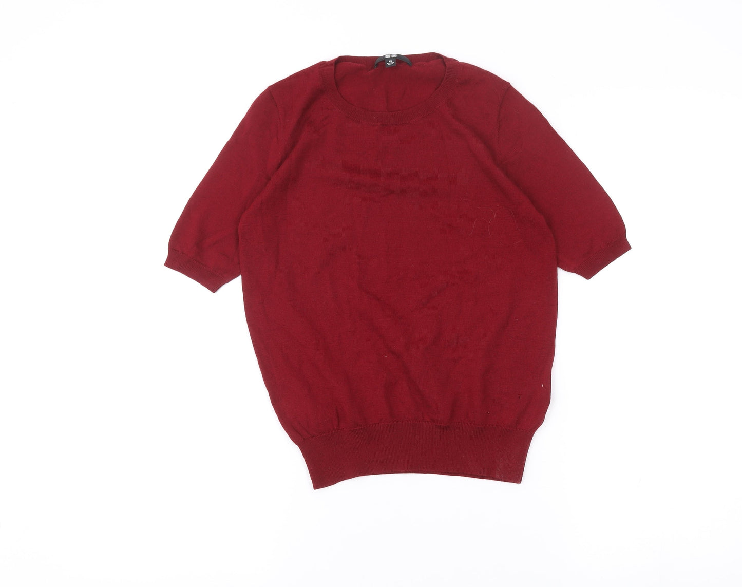Womens UK Size XS Uniqlo Red Basic T-Shirt