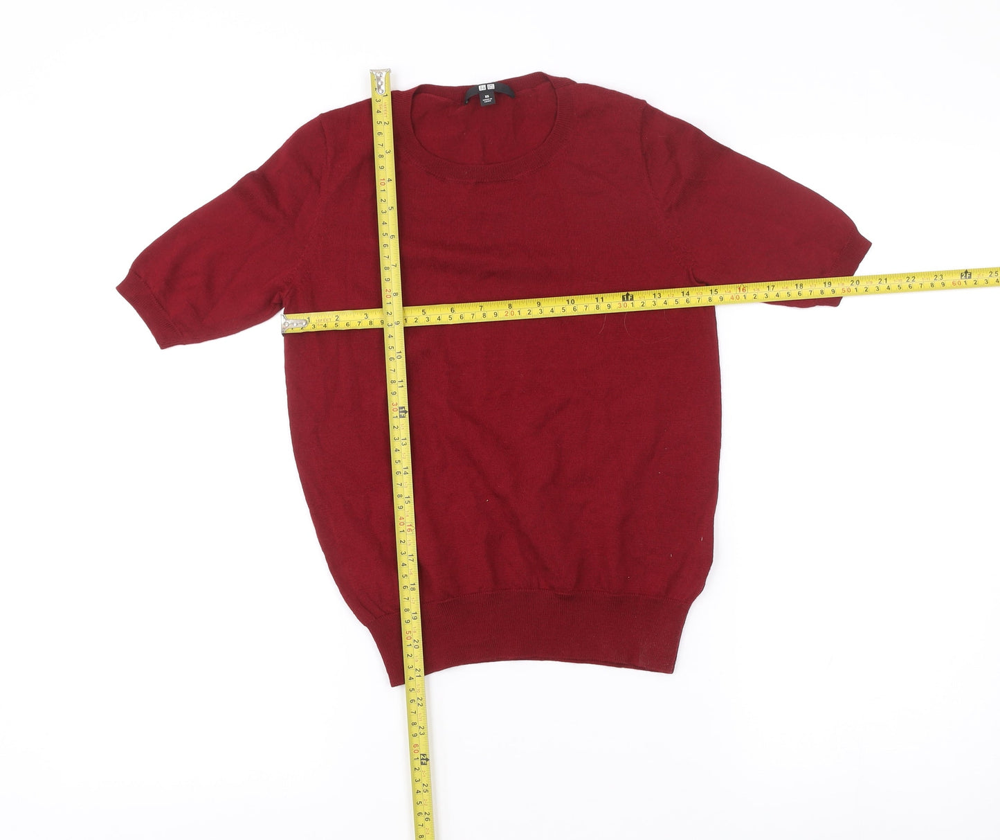 Womens UK Size XS Uniqlo Red Basic T-Shirt