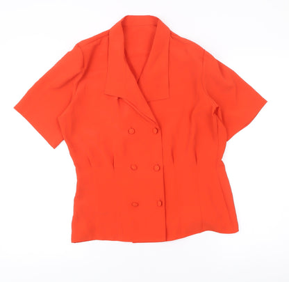 Womens UK Size 10 Marks and Spencer Orange Classic Blouse