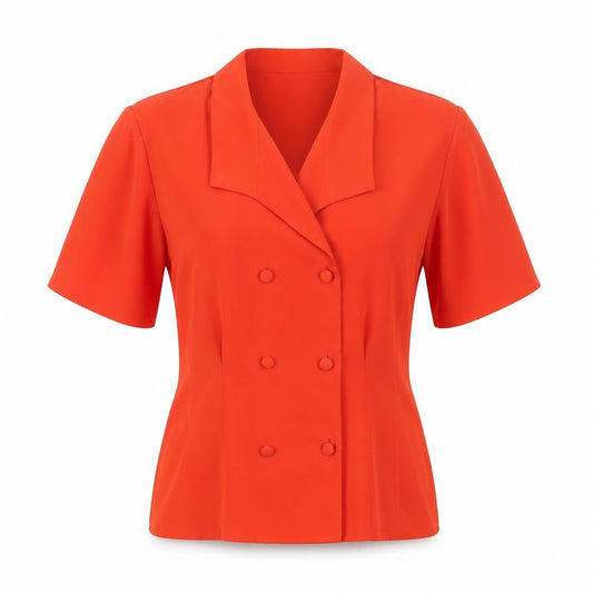 Womens UK Size 10 Marks and Spencer Orange Classic Blouse