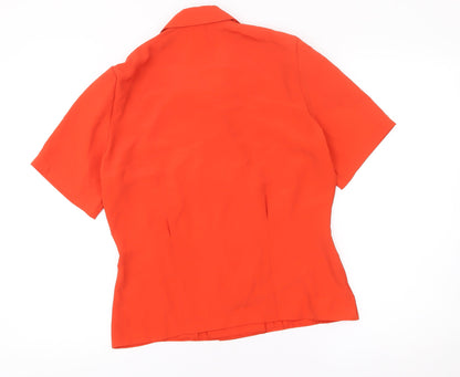 Womens UK Size 10 Marks and Spencer Orange Classic Blouse