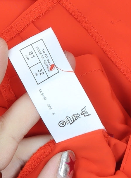 Womens UK Size 10 Marks and Spencer Orange Classic Blouse