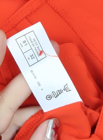 Womens UK Size 10 Marks and Spencer Orange Classic Blouse