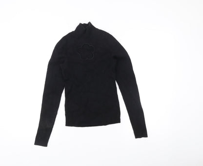 & Other Stories Womens Black XS Mock Neck Slim Fit Wool Blend Jumper