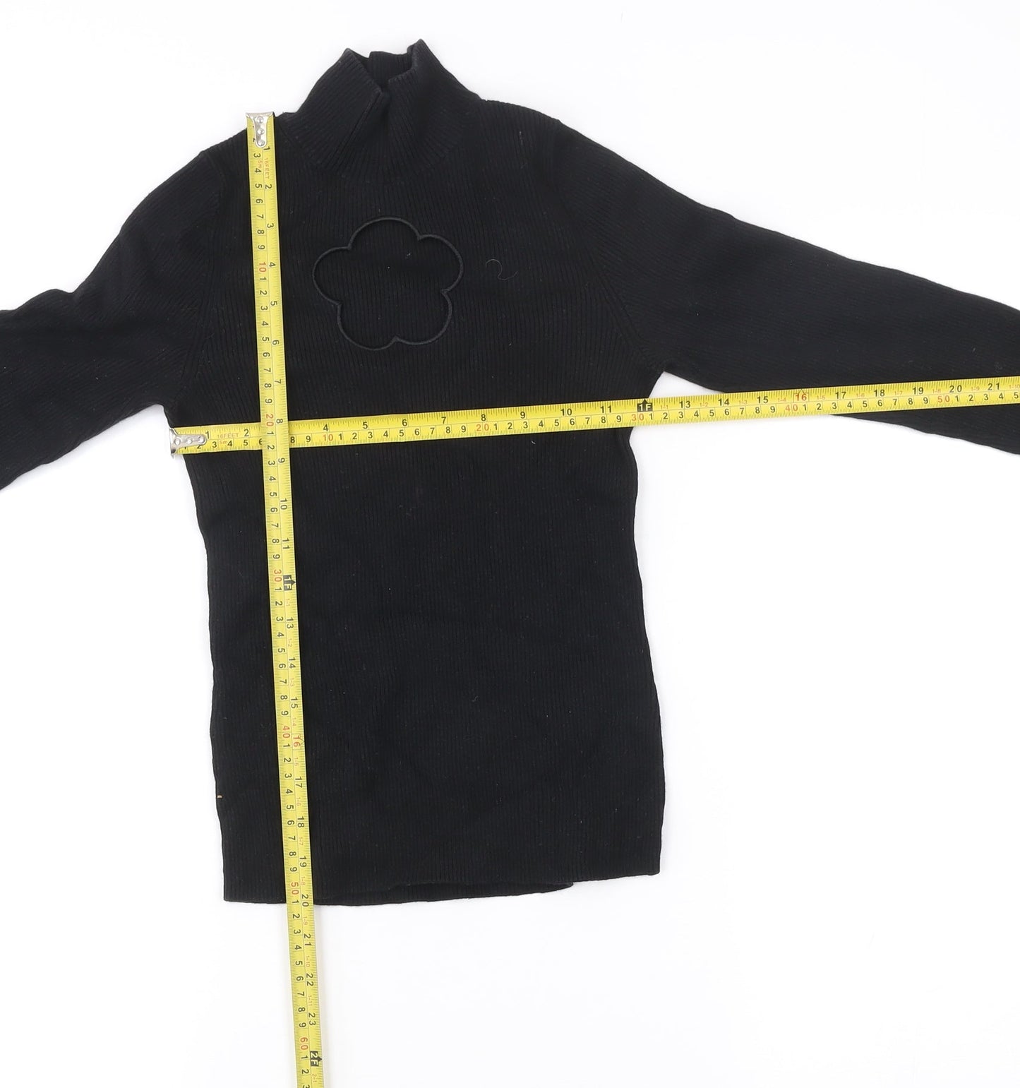 & Other Stories Womens Black XS Mock Neck Slim Fit Wool Blend Jumper