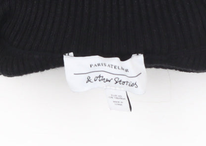 & Other Stories Womens Black XS Mock Neck Slim Fit Wool Blend Jumper