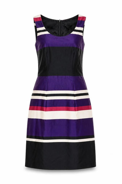 H&M Women’s Sleeveless Striped Sheath Dress Size 6 Multi Knee Length