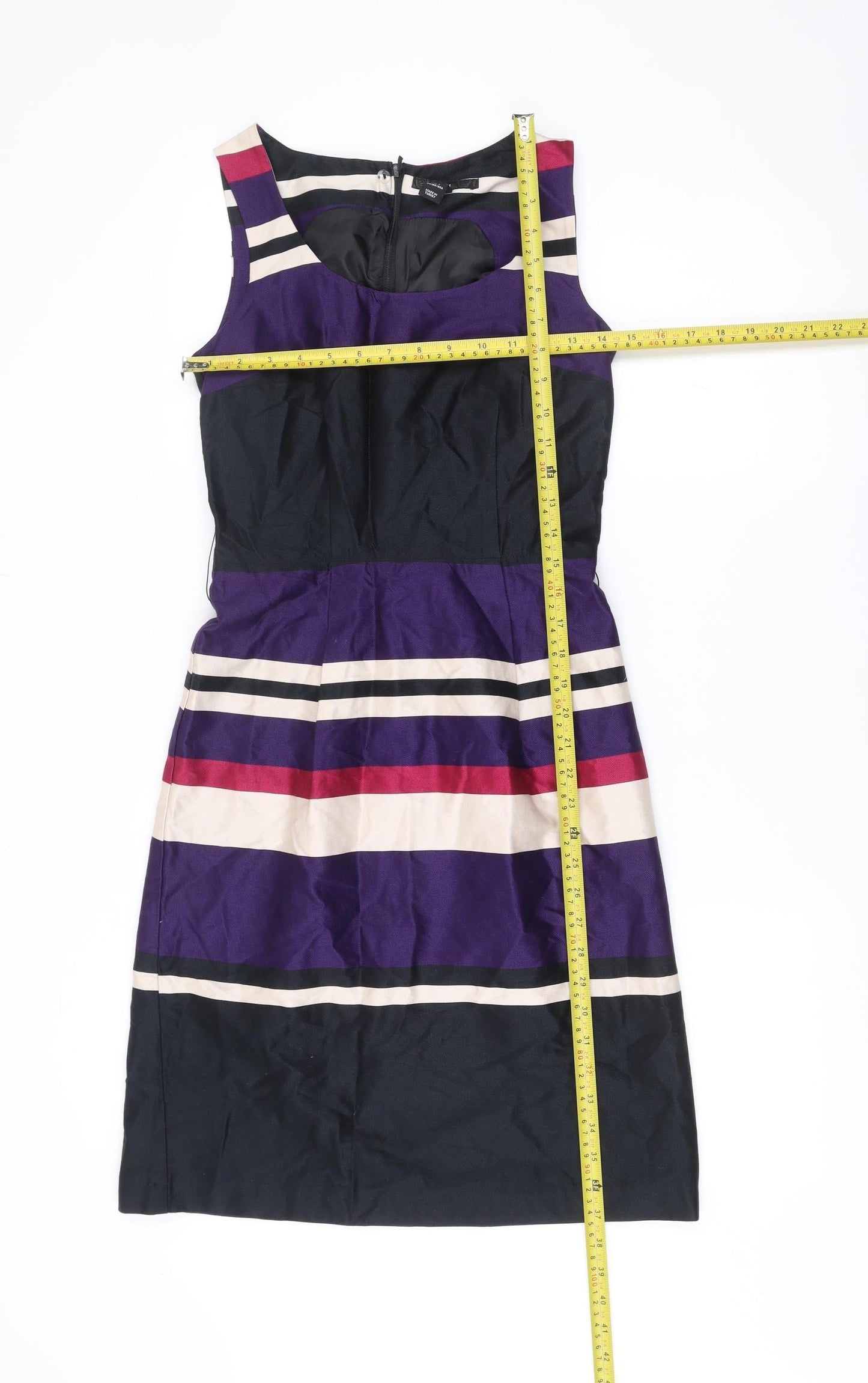 H&M Women’s Sleeveless Striped Sheath Dress Size 6 Multi Knee Length