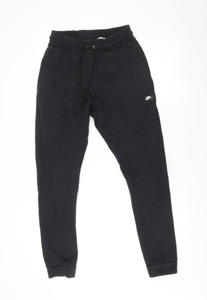Nike Men’s Black Jogger Trousers Size S Cotton Blend Activewear