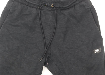 Nike Men’s Black Jogger Trousers Size S Cotton Blend Activewear