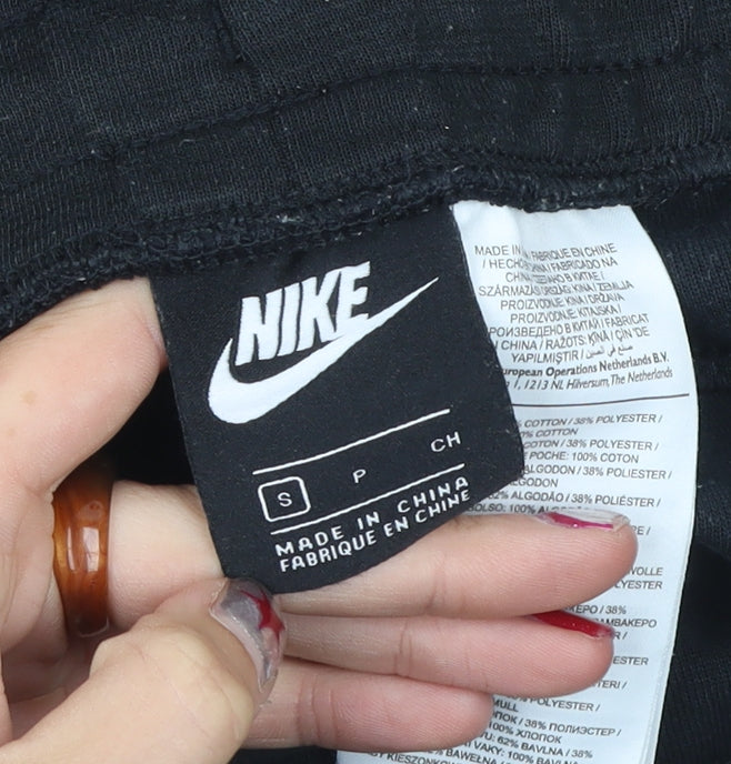 Nike Men’s Black Jogger Trousers Size S Cotton Blend Activewear