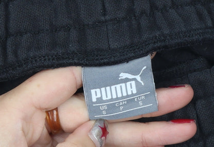 Puma Men’s Black Jogger Trousers S Regular Fit Fleece Activewear