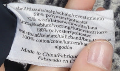 Laura Ashley Women’s Black Geometric Wool Mix Pencil Skirt UK 8