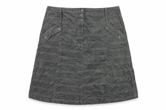 EDEIS Women’s Grey A-Line Cotton Knee Length Skirt UK 18