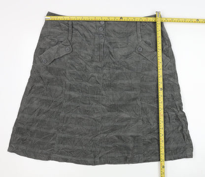 EDEIS Women’s Grey A-Line Cotton Knee Length Skirt UK 18