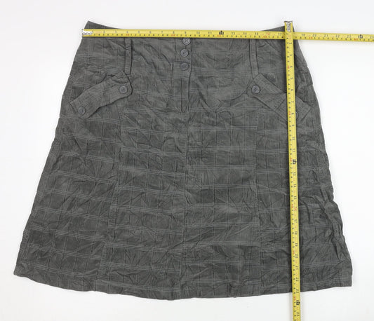 EDEIS Women’s Grey A-Line Cotton Knee Length Skirt UK 18