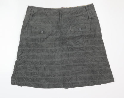EDEIS Women’s Grey A-Line Cotton Knee Length Skirt UK 18