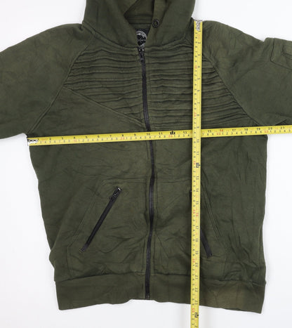 Mens UK Size L Genetic Apparel Green Full Zip Hoodie