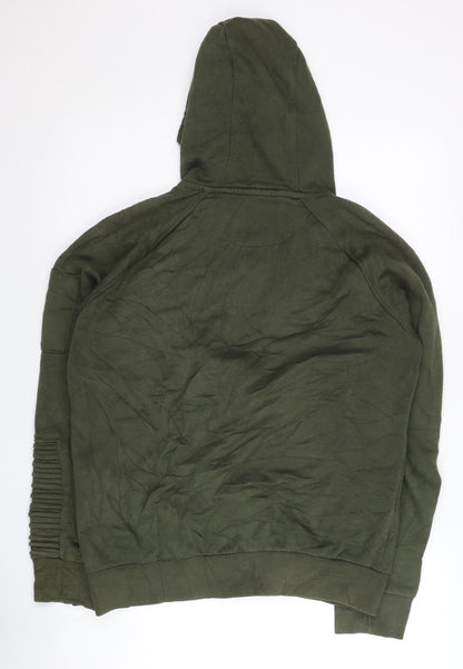 Mens UK Size L Genetic Apparel Green Full Zip Hoodie