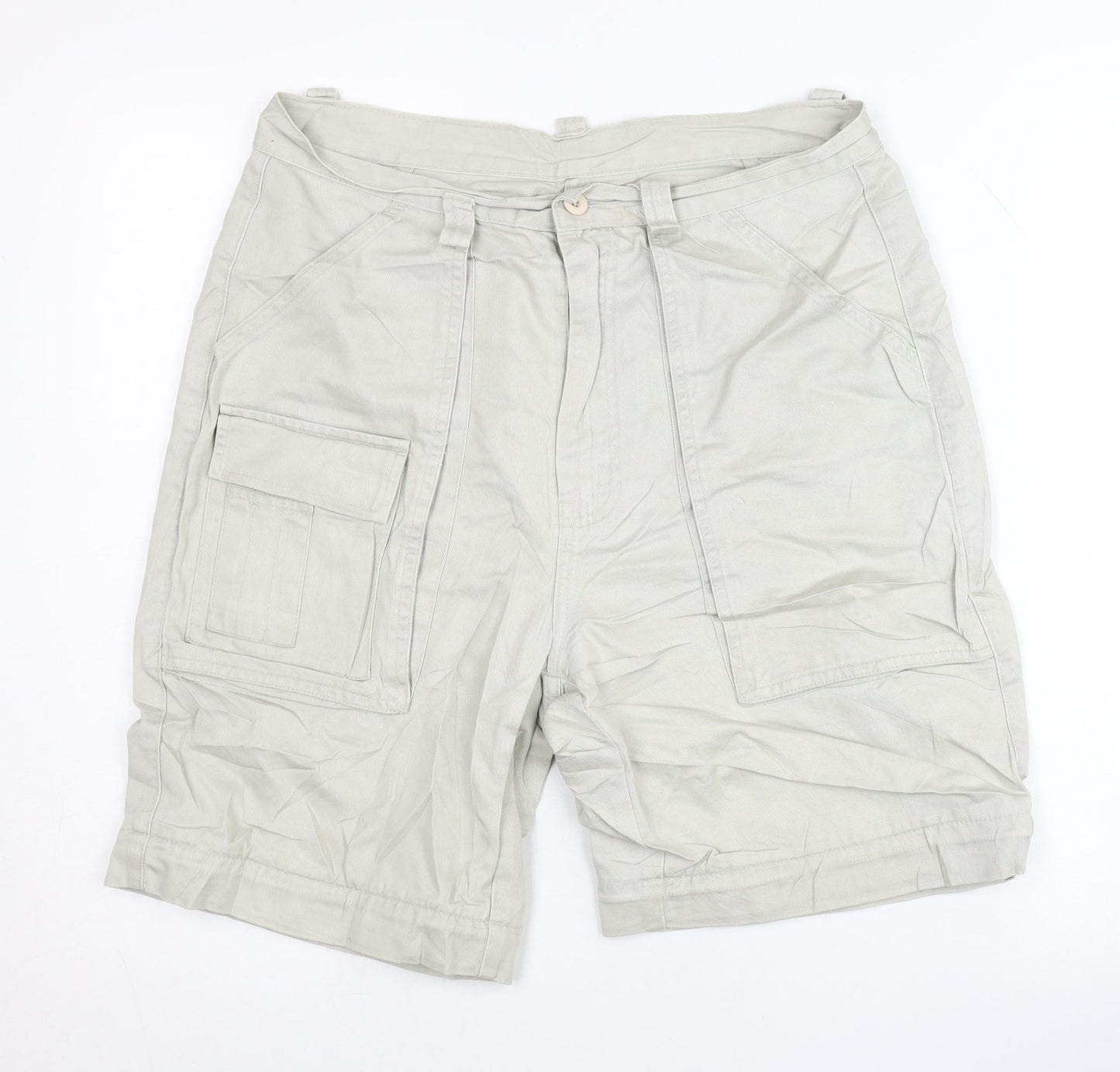Burton Menswear Men’s Beige Cotton Cargo Shorts Size 32R