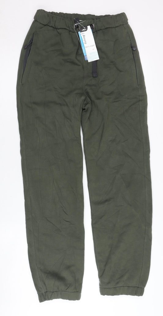 Crane Men's Green Jogger Trousers Small Fishing Outdoor Cotton Blend