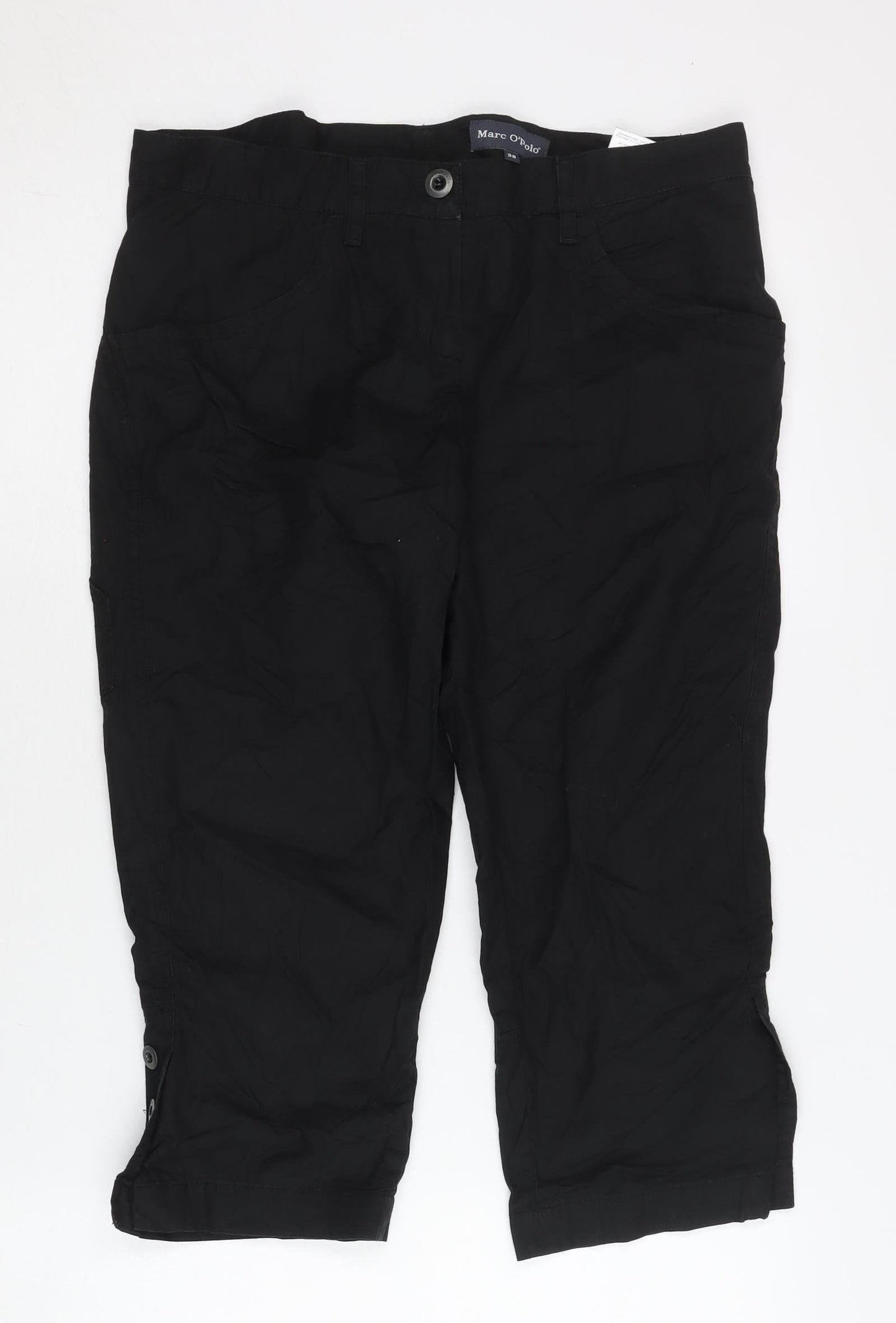 Marc O'Polo Womens Black Capri Cotton Trousers Size 10