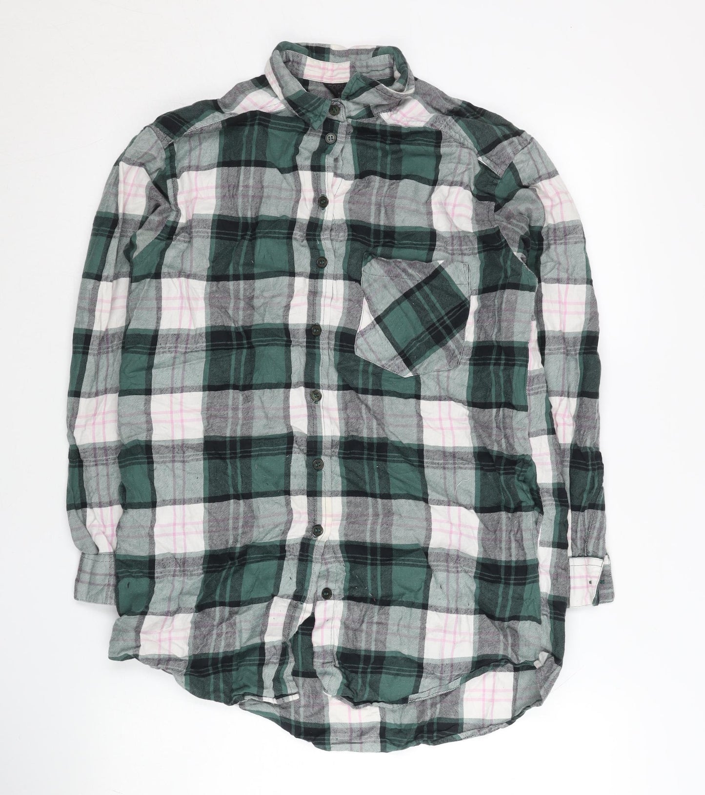 Womens UK Size 8 Topshop Multicoloured Basic Button-Up