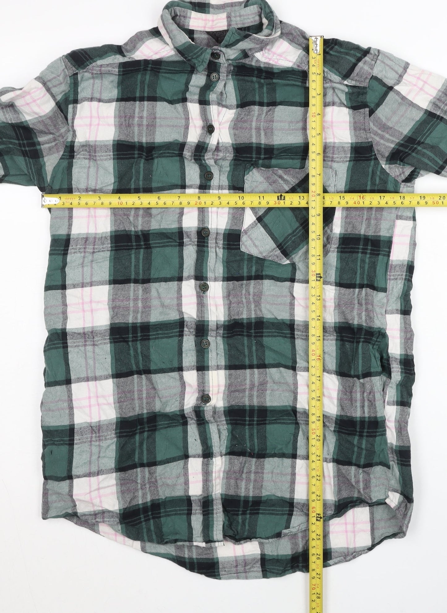 Womens UK Size 8 Topshop Multicoloured Basic Button-Up