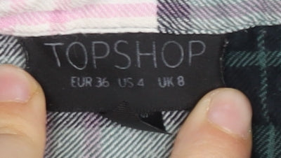 Womens UK Size 8 Topshop Multicoloured Basic Button-Up