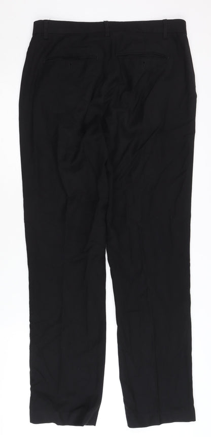 Mens UK Size 31 Calvin Klein Regular Fit Dress Pants Black Trousers