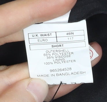 Moss Esq Mens Black 46in Waist Regular Fit Dress Pants Trousers