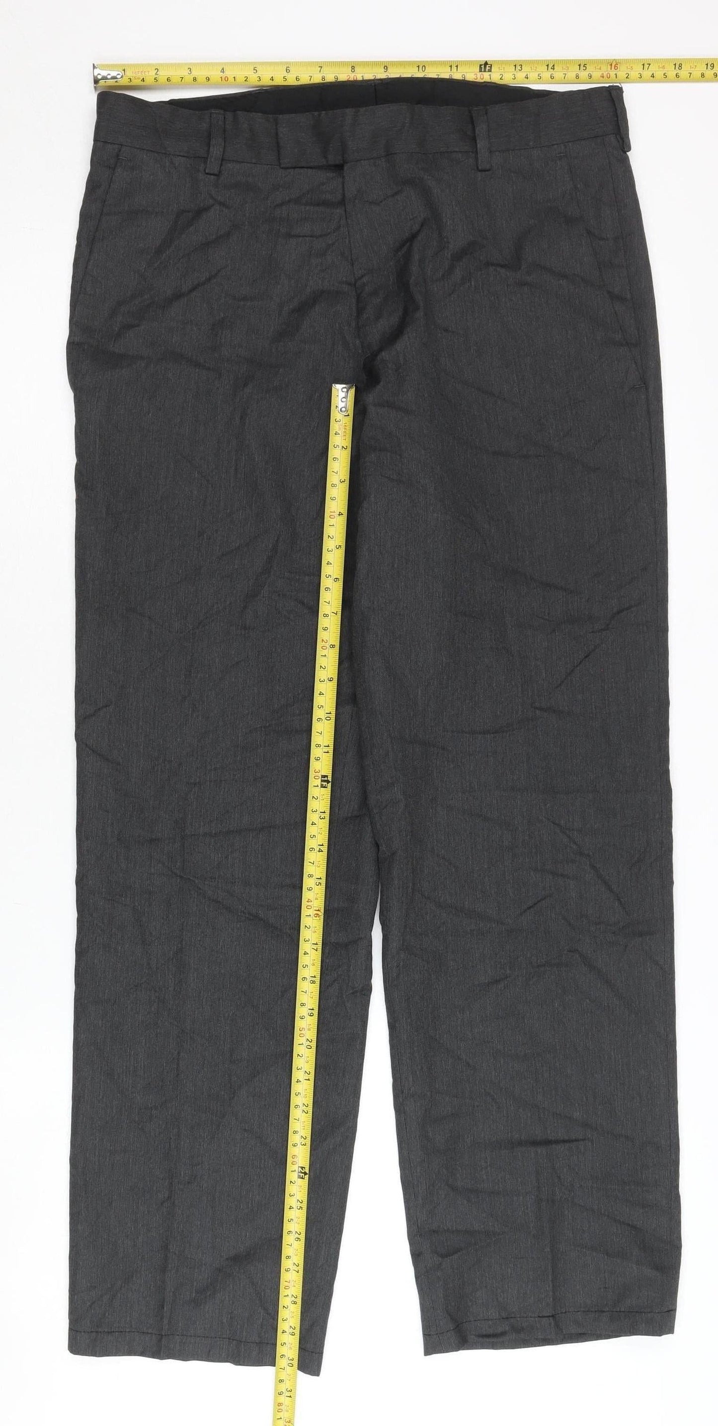 Kenneth Cole Reaction Men’s Black 32x30 Dress Pants Smart Trousers