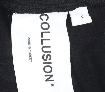 Collusion Men’s Black Sweat Shorts Size M Casual Cotton