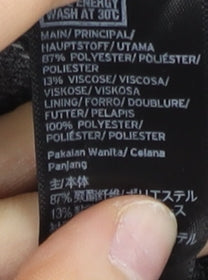 Topshop Women Black Plaid Cropped Trousers Size 6 Straight Leg