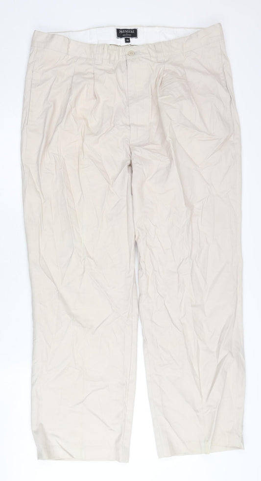 Premiere Collection Men’s Beige Chino Trousers Size 40 Cotton