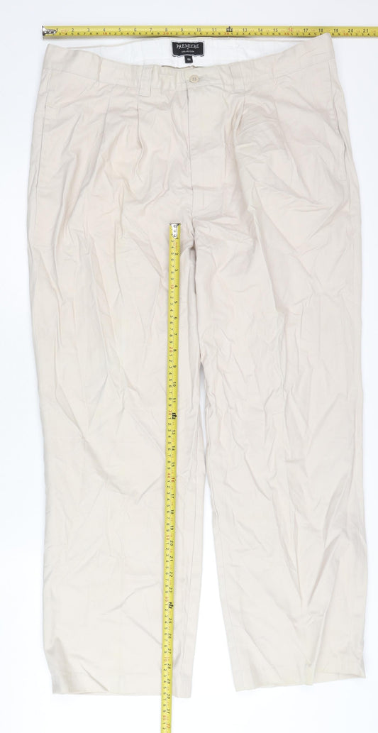 Premiere Collection Men’s Beige Chino Trousers Size 40 Cotton
