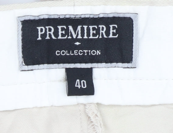 Premiere Collection Men’s Beige Chino Trousers Size 40 Cotton