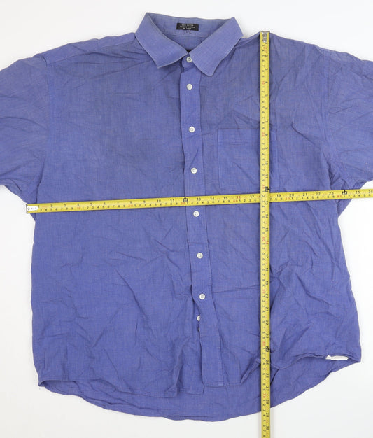 Mens UK Collar Size 18 Joseph & Feiss Smart Blue  Dress Shirt
