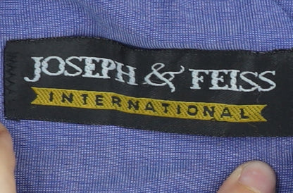 Mens UK Collar Size 18 Joseph & Feiss Smart Blue  Dress Shirt