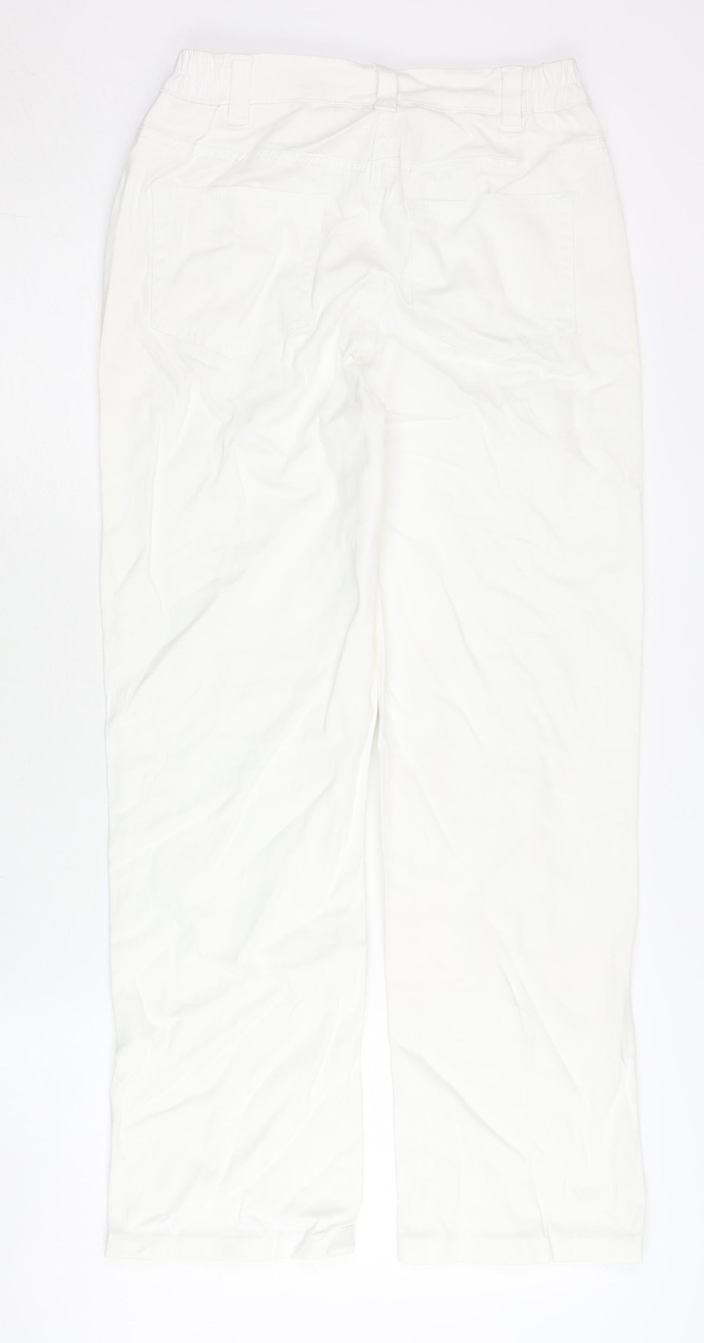 Damart Women White Straight Leg Jeans Size 10 Cotton Blend