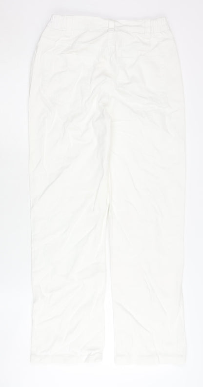 Damart Women White Straight Leg Jeans Size 10 Cotton Blend