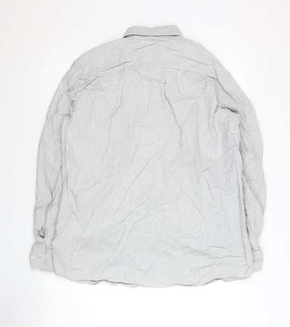 Iceberg Jeans Men’s Grey Cotton Long Sleeve Button-Up Shirt L