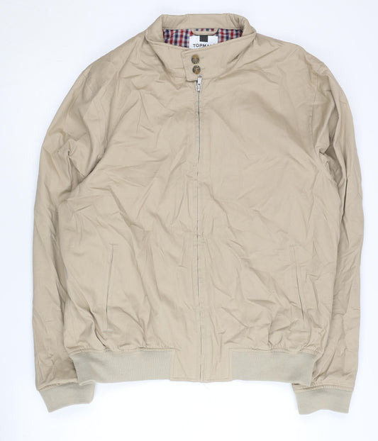 Mens UK Size XL Topman Beige Bomber Jacket