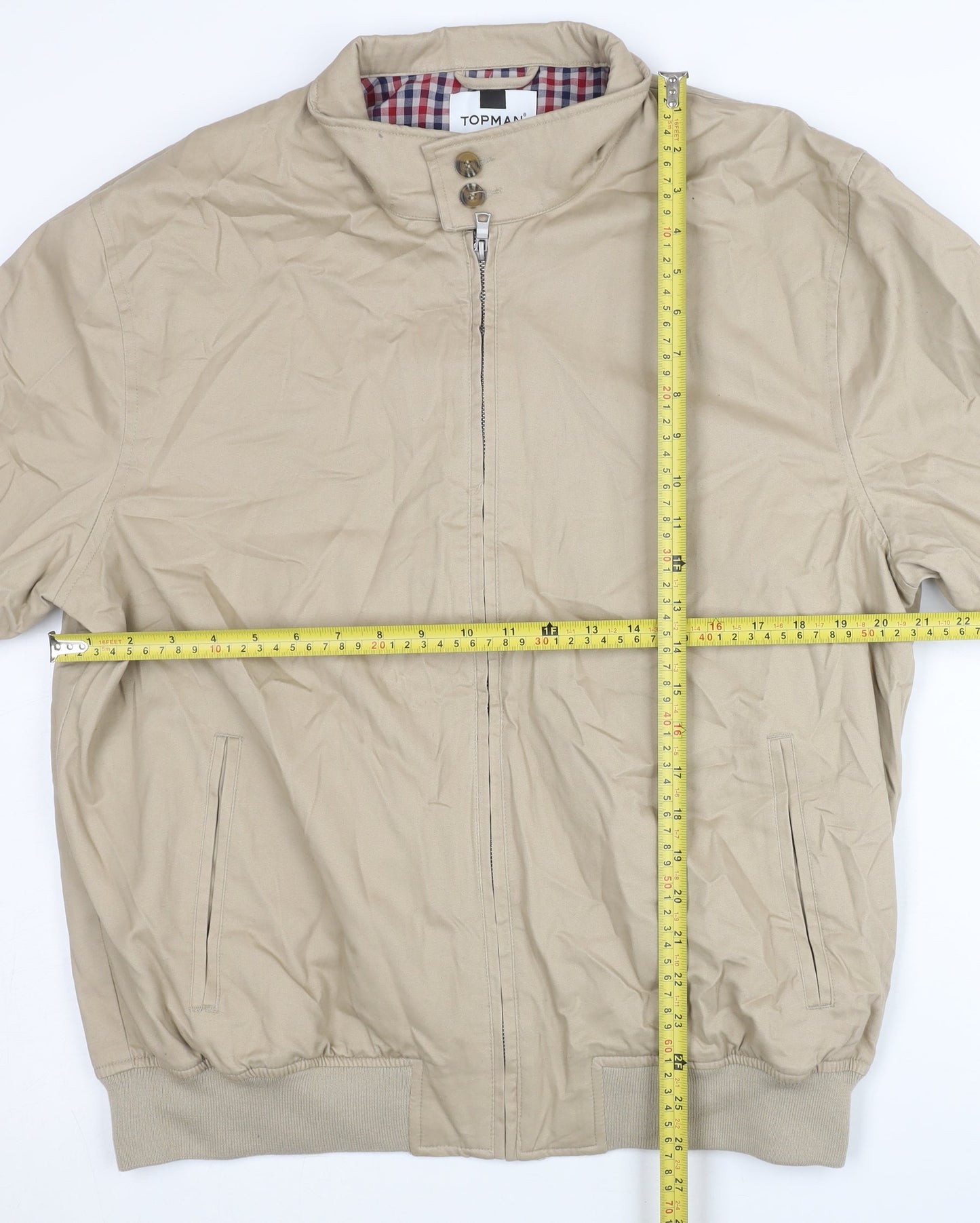 Mens UK Size XL Topman Beige Bomber Jacket